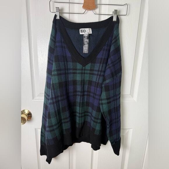 Beach Riot Joey Sweater Wintergreen Plaid XL - Picture 3 of 9
